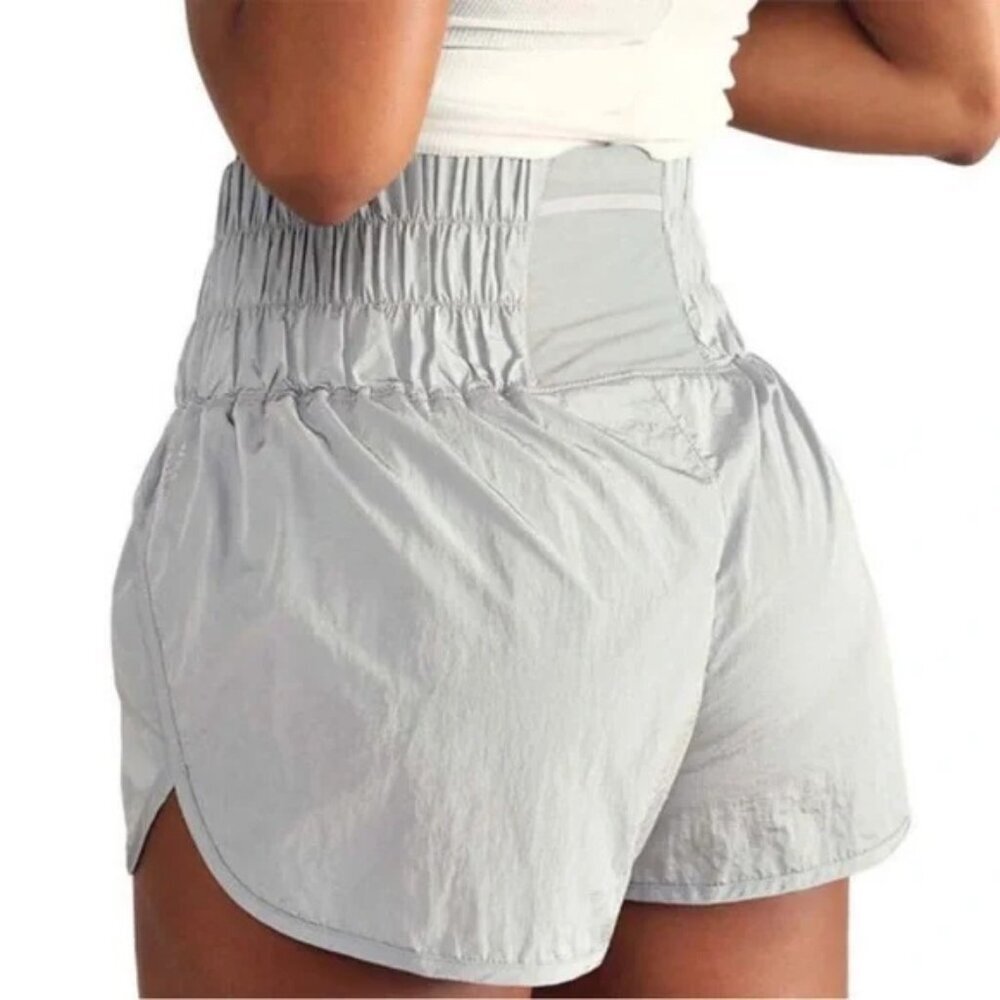 Free People Movement "The Way Home" High Waist Running Shorts in Gray/Silver M - Picture 2 of 14